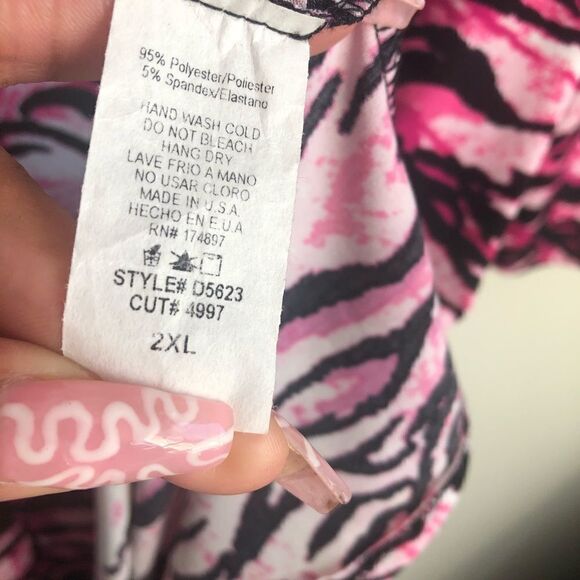 FASHION NOVA September Pink Zebra Tiger Mock Neck Mini Dress - Picture 10 of 10